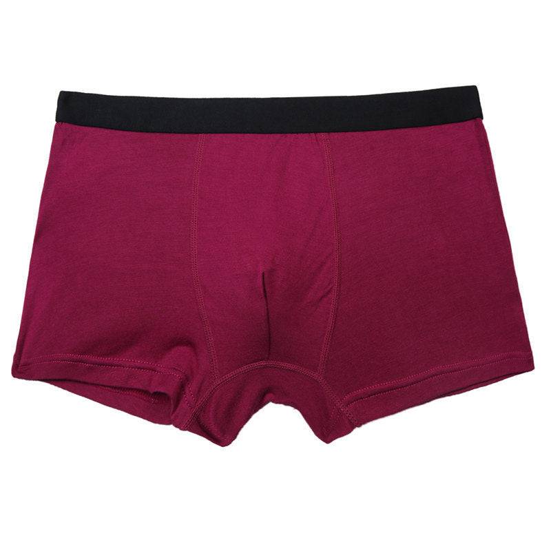 Men Boxer Shorts Pure Color Bamboo Fiber Men Underwear - Clothing Personality