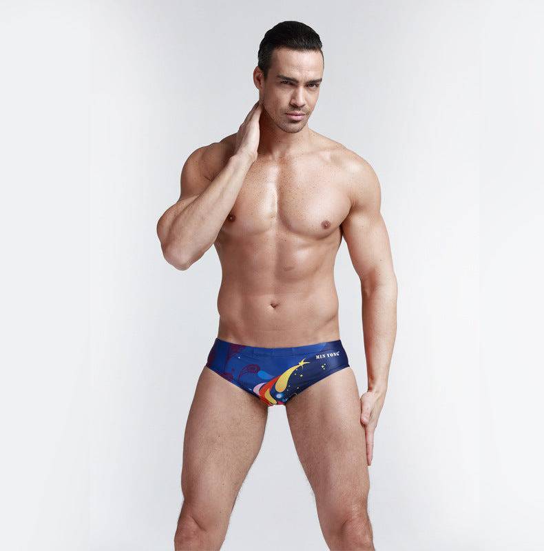 Men's Swimwear Triangle Swimming Shorts Professional Swimming Trunks - Clothing Personality