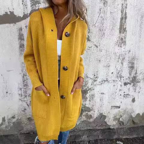 Mid-length Sweater Cardigan Women's Clothes Light Gray - Clothing Personality