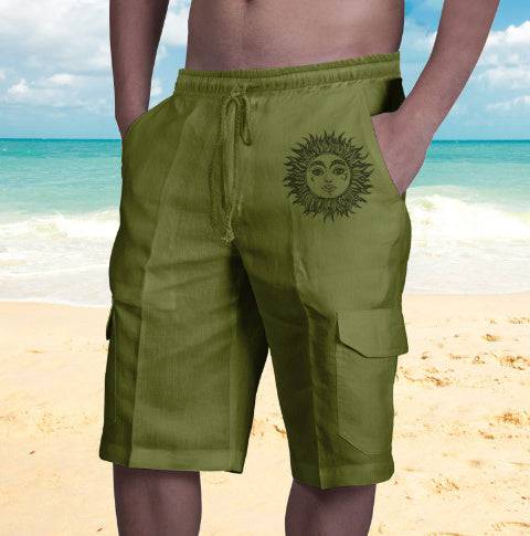 Multi Pocket Tie Men's Beach Cargo Pants - Clothing Personality