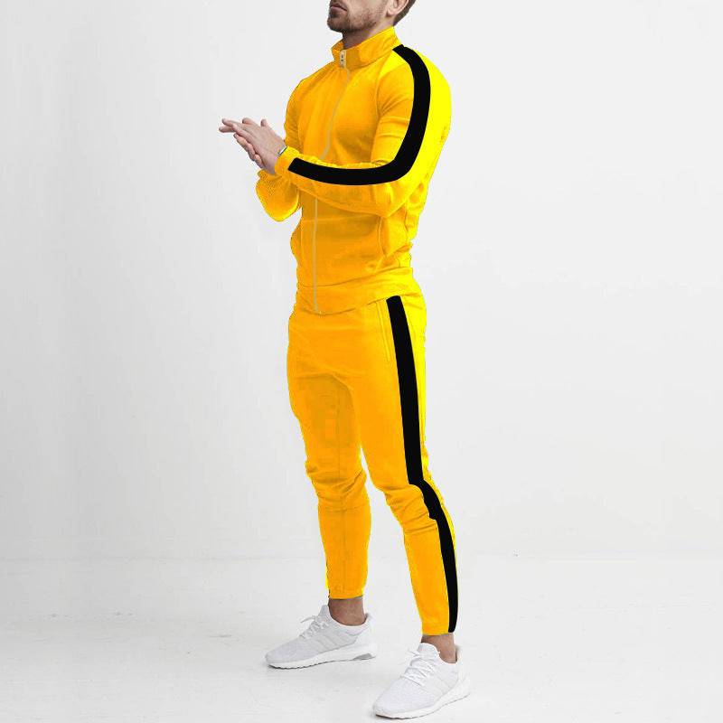 Men's Fashion Personalized Color Matching Hooded Sports Suit - Clothing Personality