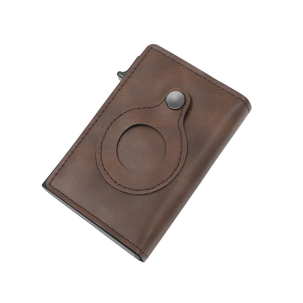 Minimalist Wallets For Men, Premium Genuine Leather Credit Card Holder For AirTag With Slim Wallet RFID Technology - Clothing Personality