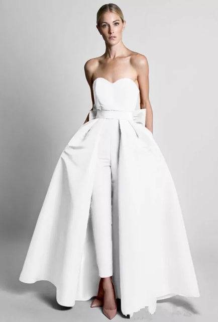 Women's Off-Shoulder Formal Red Jumpsuit Evening Pant Dress Cape - Clothing Personality