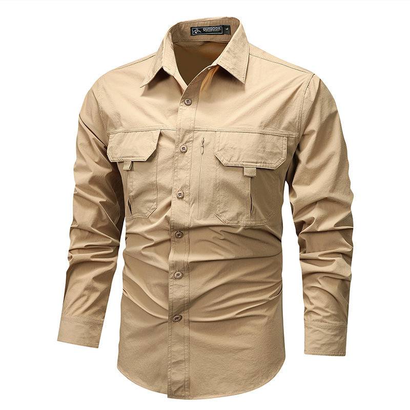 Retro Workwear Shirt Men's Long-sleeved Spring Fashion Brand Casual Overshirt - Clothing Personality