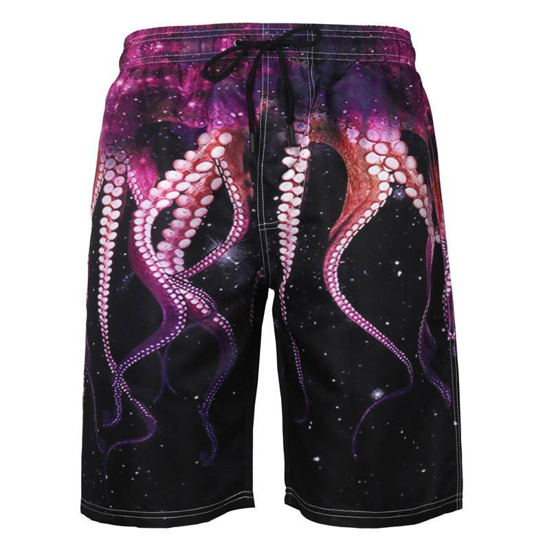 Men's Beach Pants Casual Shorts Octopus Amazon Plus Size Sweatpants - Clothing Personality