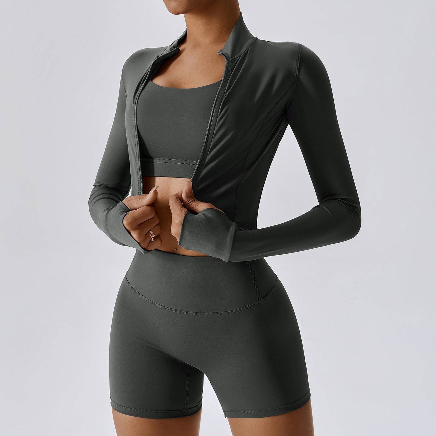 Women's Outdoor Sports Skinny Athleisure Yoga Shorts Clothes Suit Nude Feel - Clothing Personality