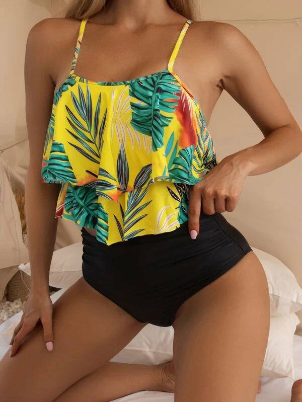 Tankini Split High Waist Bikini - Clothing Personality
