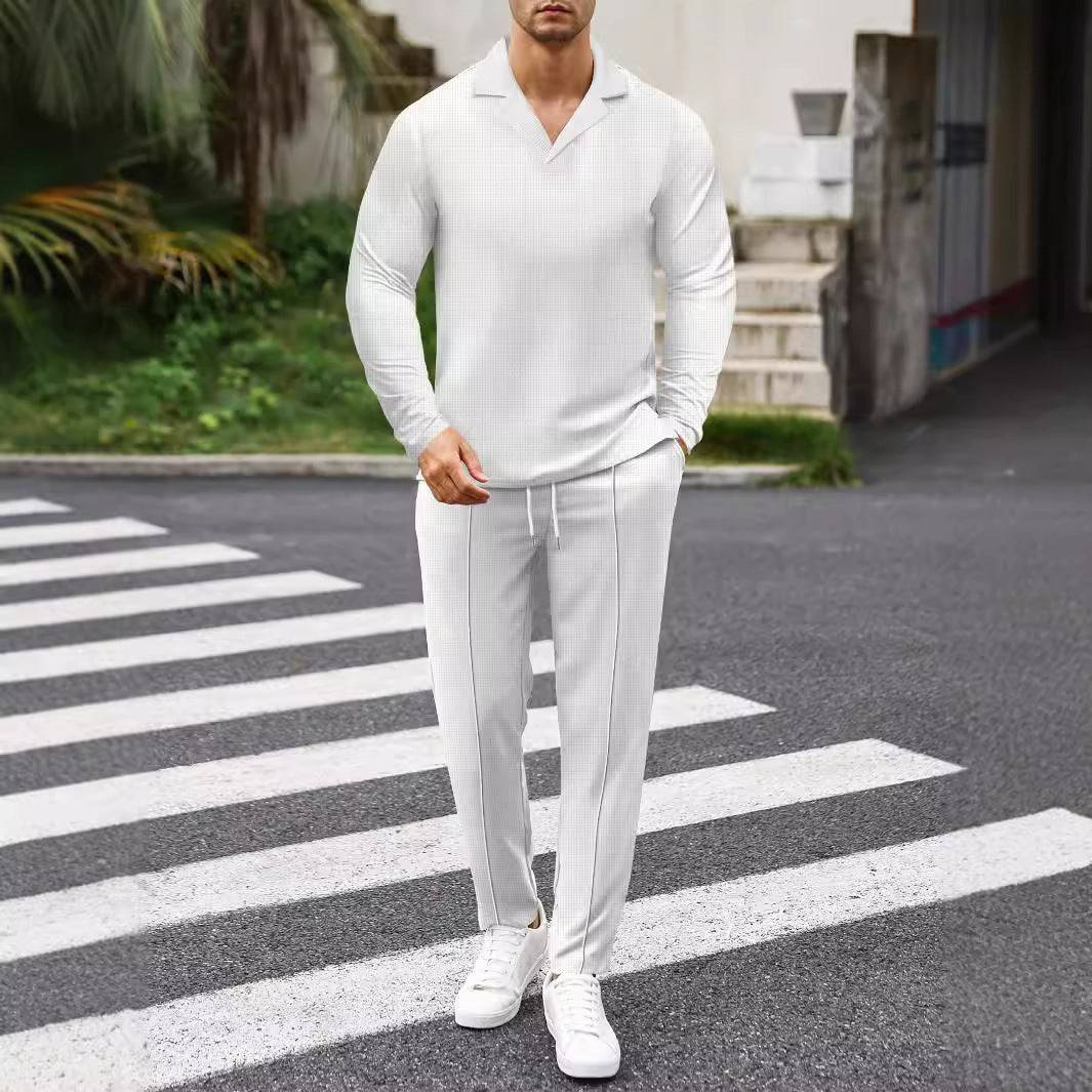 New Men's Solid Color Sweatsuit Tracksuit Pants and Top Combo - Clothing Personality