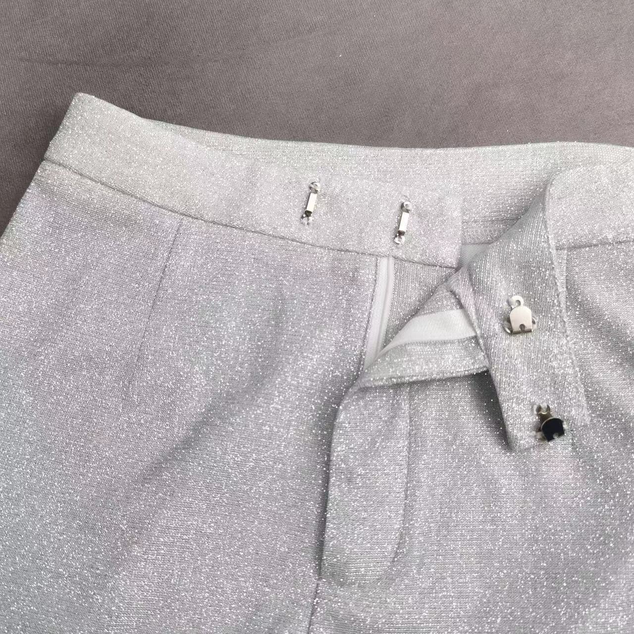 Glitter Suit Jacket Underwear Straight Leg Pants Suit - Clothing Personality