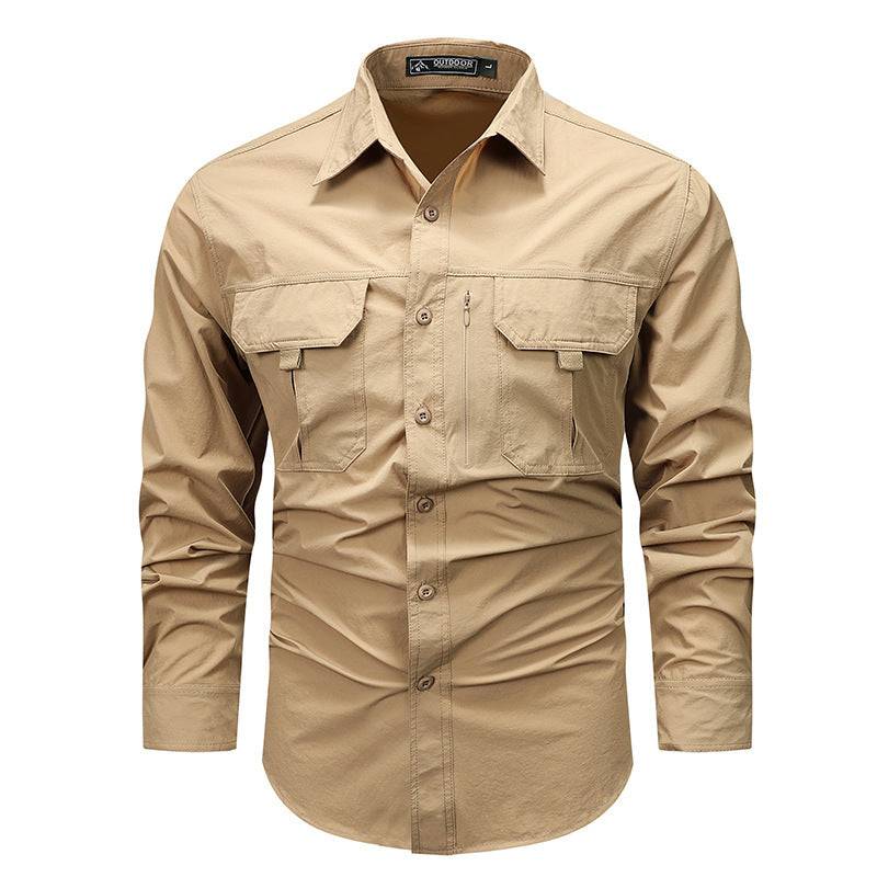 Retro Workwear Shirt Men's Long-sleeved Spring Fashion Brand Casual Overshirt - Clothing Personality