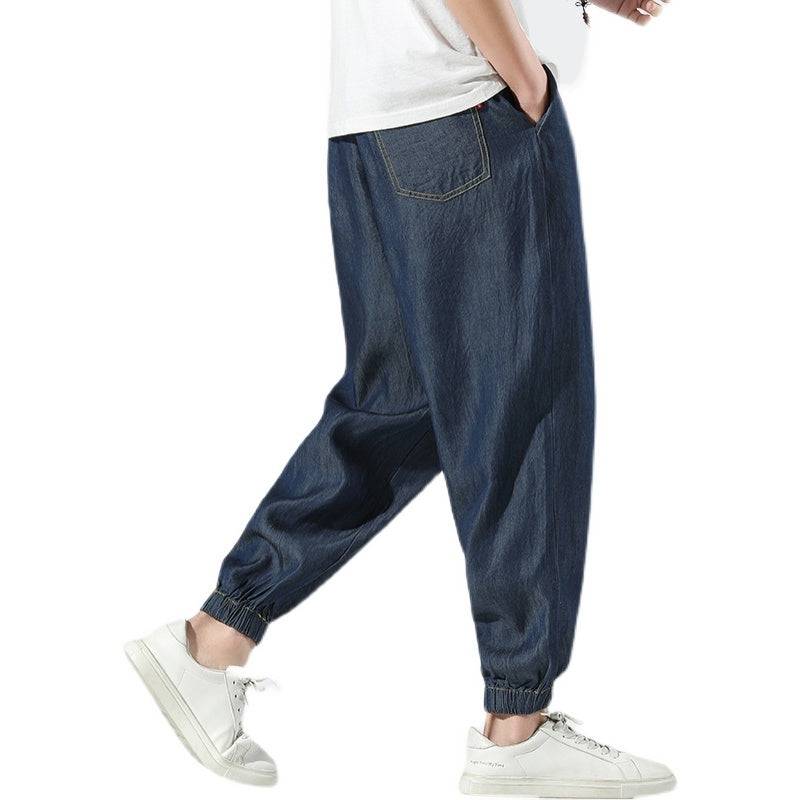 Men's Tencel Denim Casual Plus Size Loose Pants - Clothing Personality