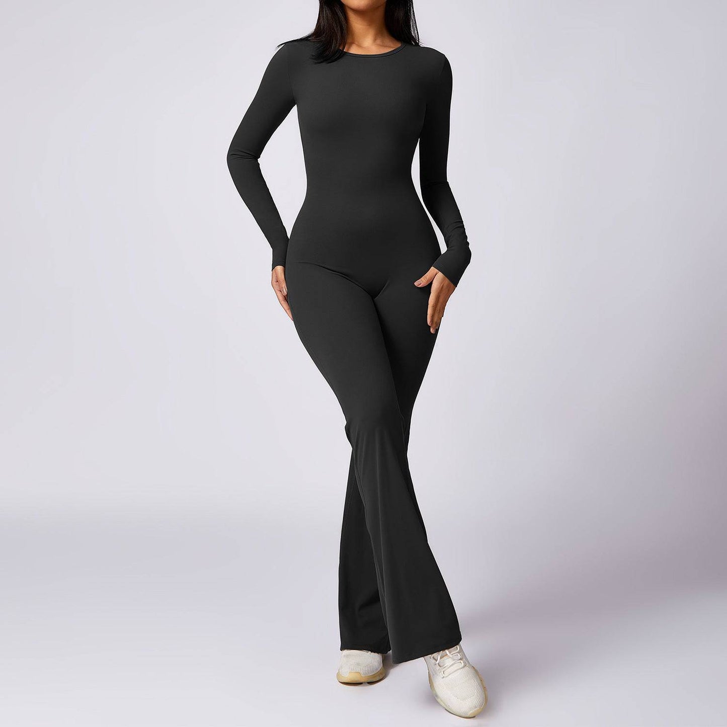 Leisure Horn Long Sleeve Yoga Jumpsuit - Clothing Personality