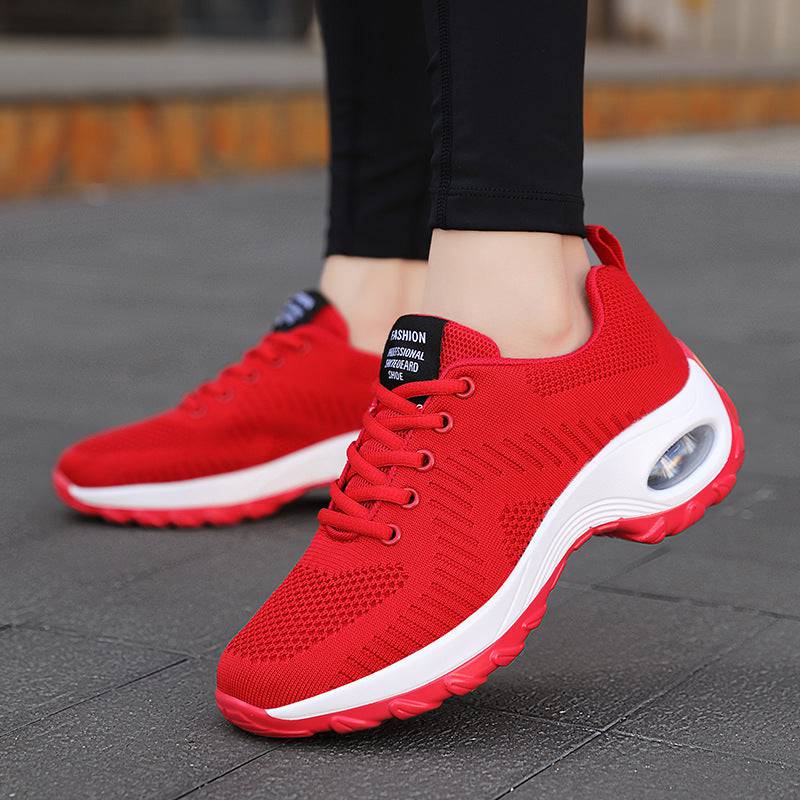 Round Toe Front Lace-up Women's Low Top Mesh Sneakers - Clothing Personality