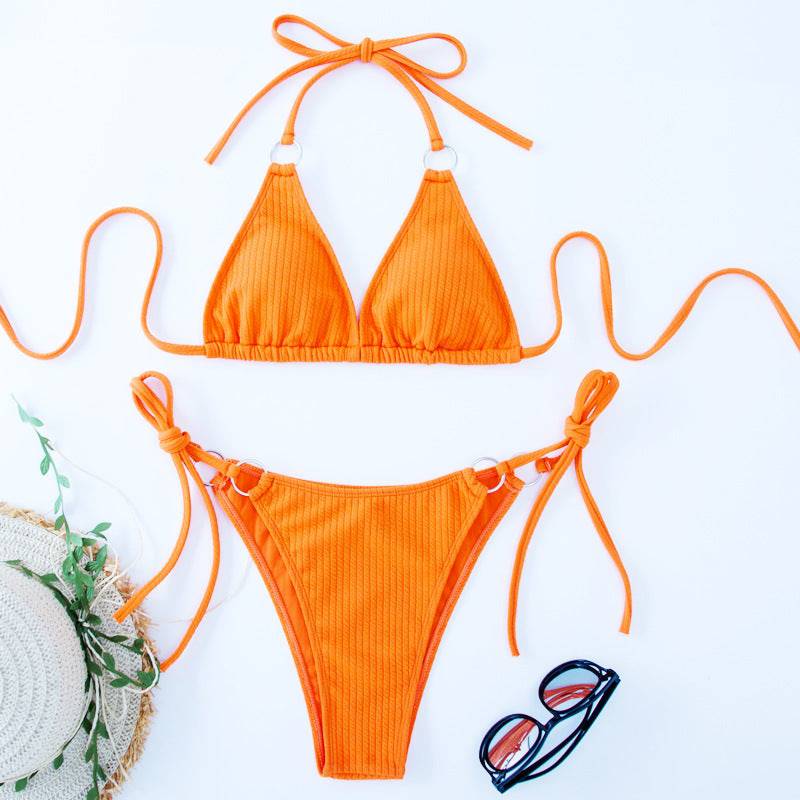 Sexy Bikini Set Summer Side Tie Thong Bandage Style Swimsuit Womens Clothing - Clothing Personality