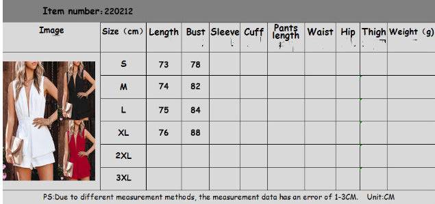 Backless Sleeveless Plunging Neckline Romper Casual Chino One-Piece Romper Shorts For Women - Clothing Personality