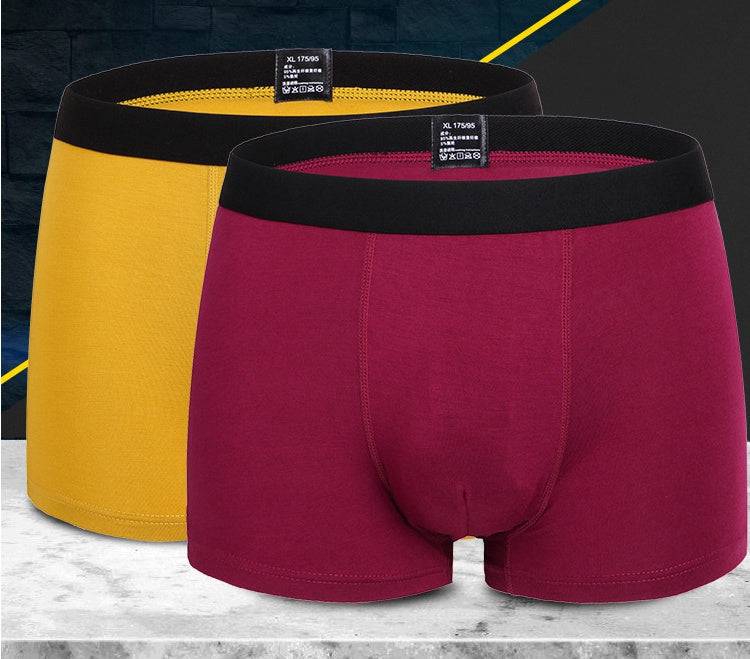 Men Boxer Shorts Pure Color Bamboo Fiber Men Underwear - Clothing Personality