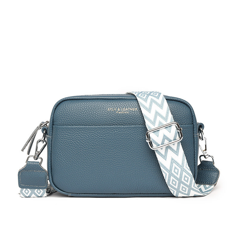 Fashion Shoulder Crossbody Bags With Rhombus Embroidered Wide Shoulder Strap Cute Small Square Bag Women - Clothing Personality