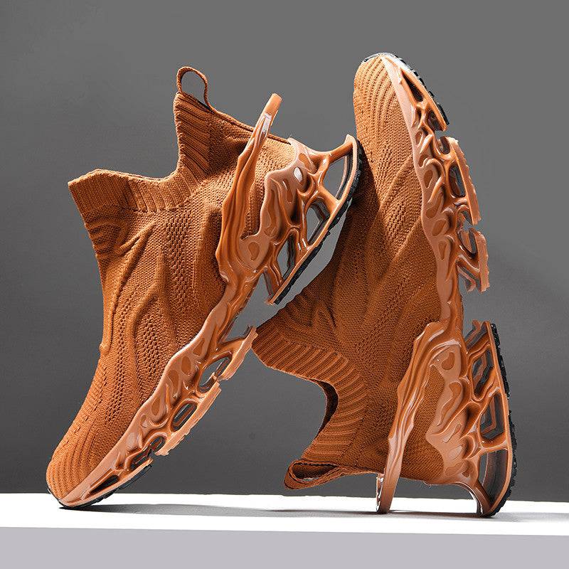 Breathable Blade Plus Size Shock Absorption Flying Woven Men's Sneaker - Clothing Personality