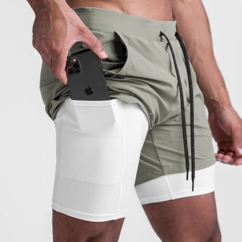 Sports Casual Quick-drying Double-layer Two-in-one Running Shorts - Clothing Personality