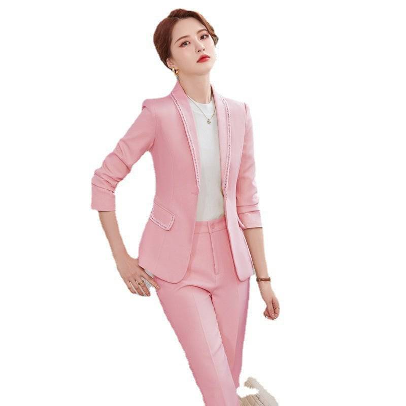 Women's Contemporary Modern Two-Piece Business Pants Suit - Clothing Personality