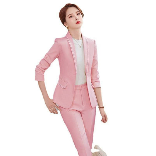 Women's Contemporary Modern Two-Piece Business Pants Suit - Clothing Personality