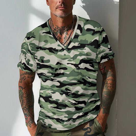Summer Men's Design Camouflage Breathable Loose Fashion Short Sleeve - Clothing Personality