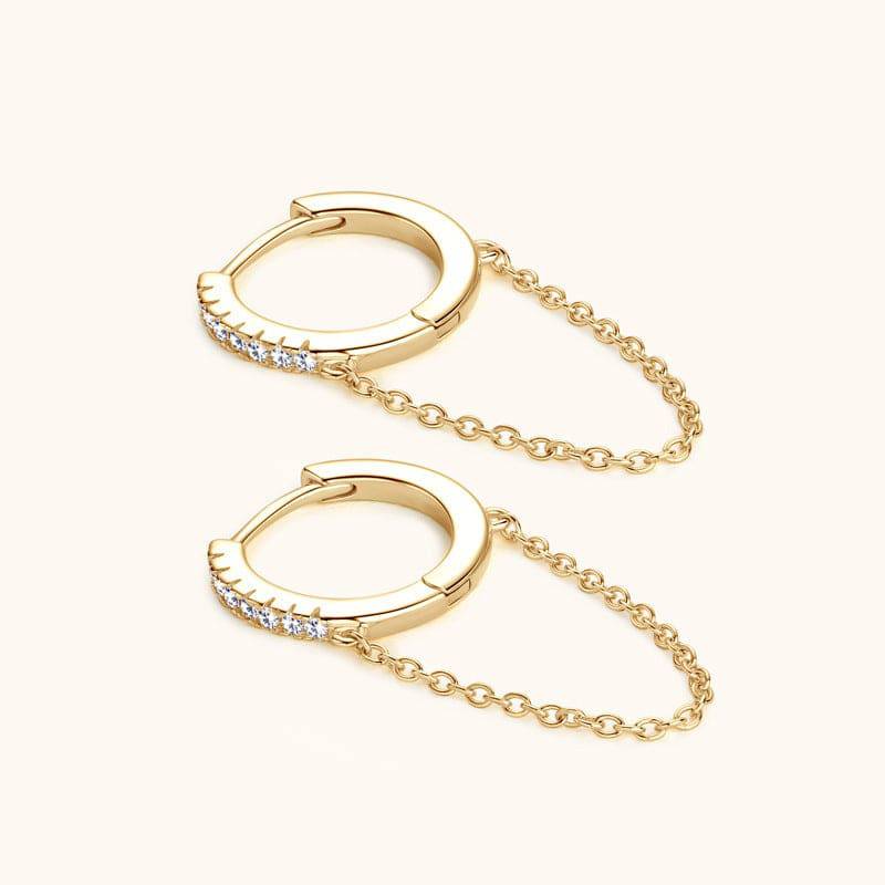 Fashion Personality Bling Diamond Earrings Tassel Chain Ear Ring - Clothing Personality