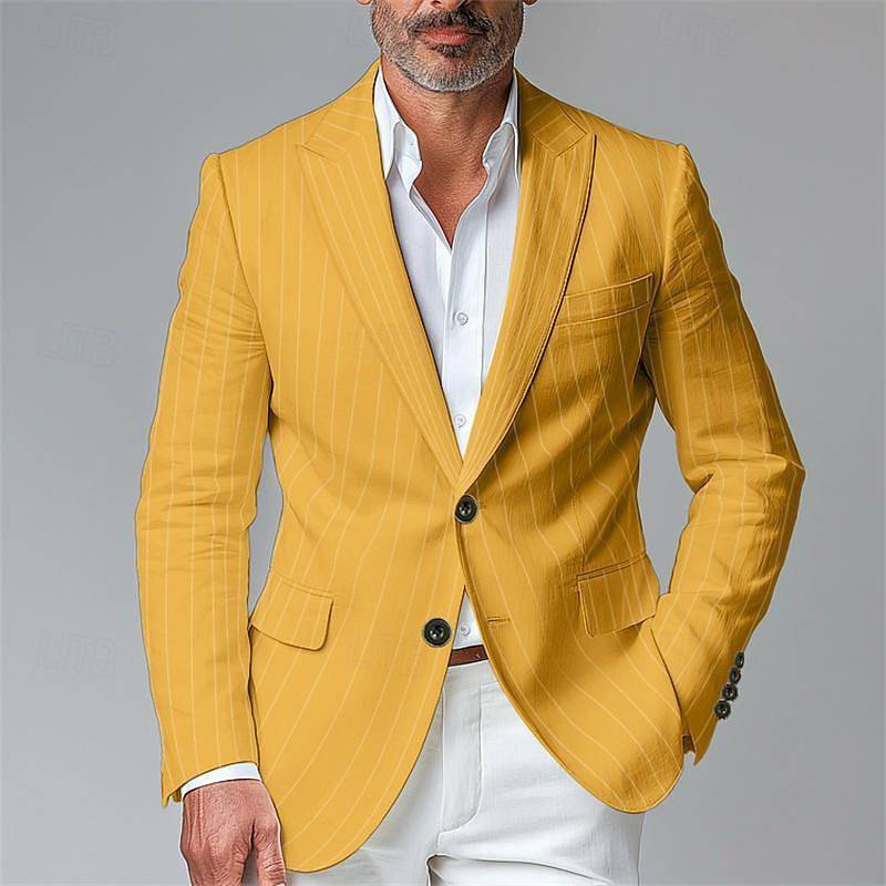 Single Breasted Single Button Two-Button Plaid Blazer Men - Clothing Personality