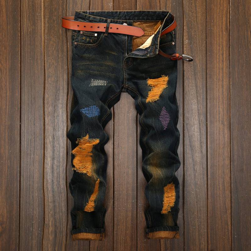 Men's Retro Fashion And Personalized Jeans - Clothing Personality