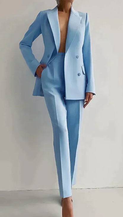Women's Business Suit Two-Piece Outfit Blazer and Pants Set Business Suit Office Fashion Casual Business Attire Women's - Clothing Personality