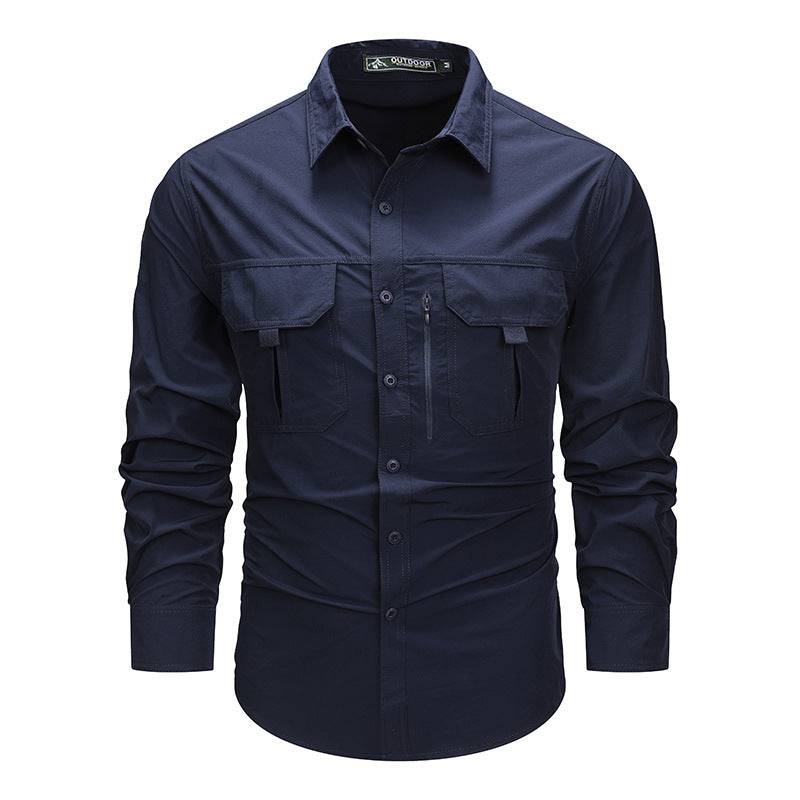 Retro Workwear Shirt Men's Long-sleeved Spring Fashion Brand Casual Overshirt - Clothing Personality