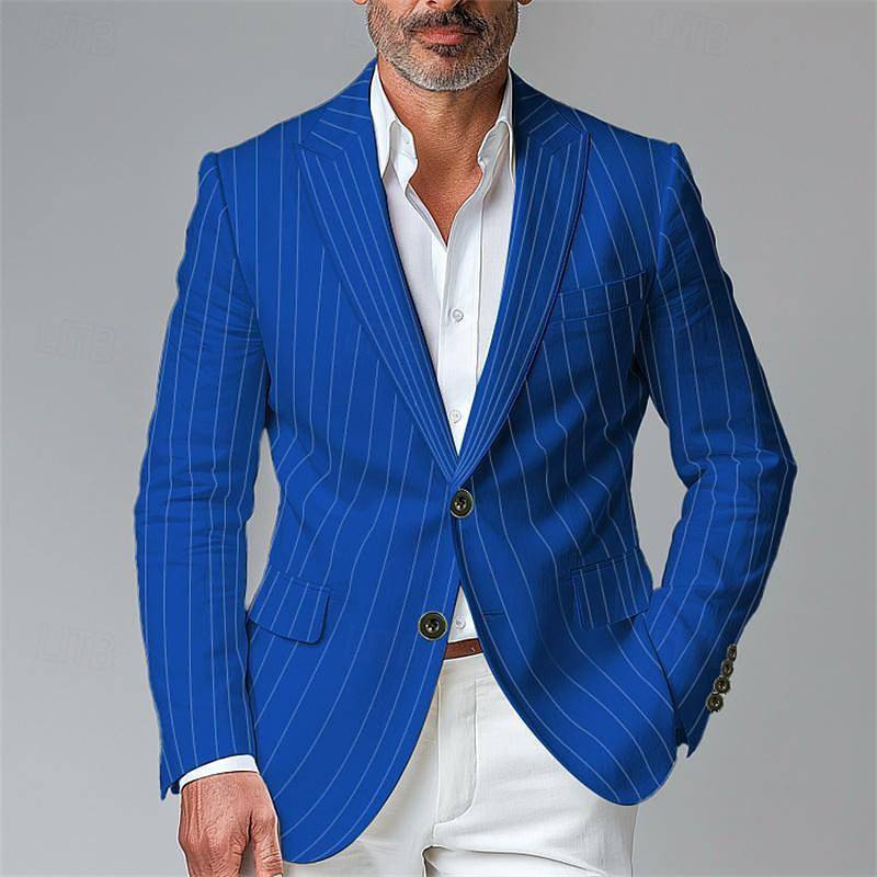 Single Breasted Single Button Two-Button Plaid Blazer Men - Clothing Personality