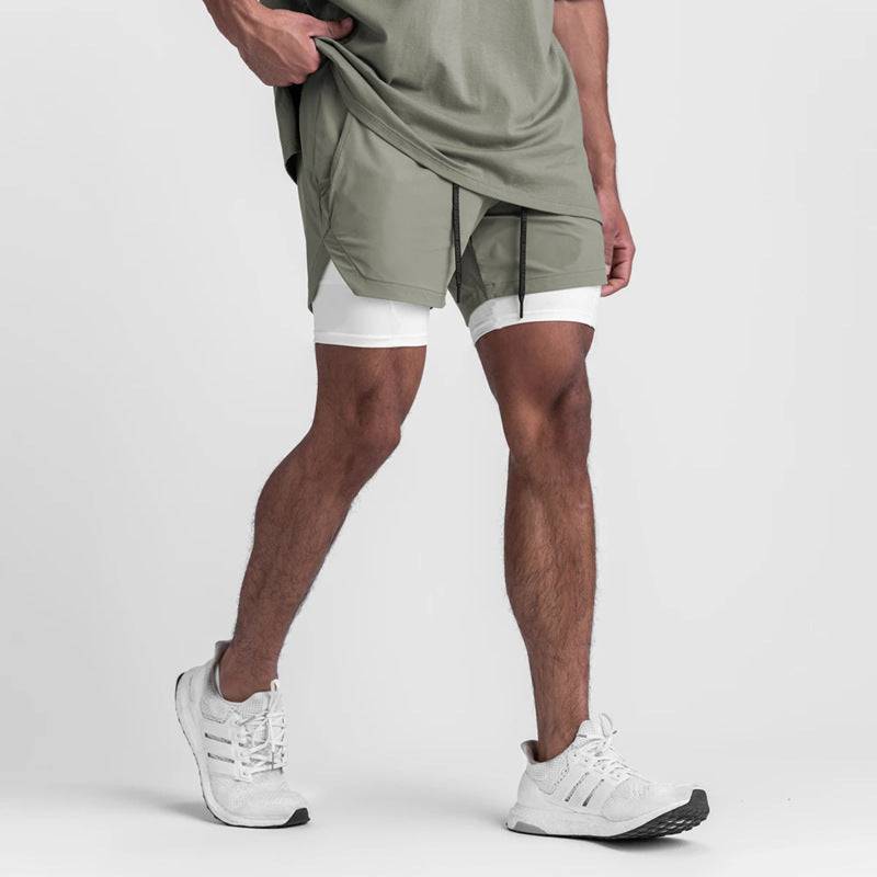 Sports Casual Quick-drying Double-layer Two-in-one Running Shorts - Clothing Personality