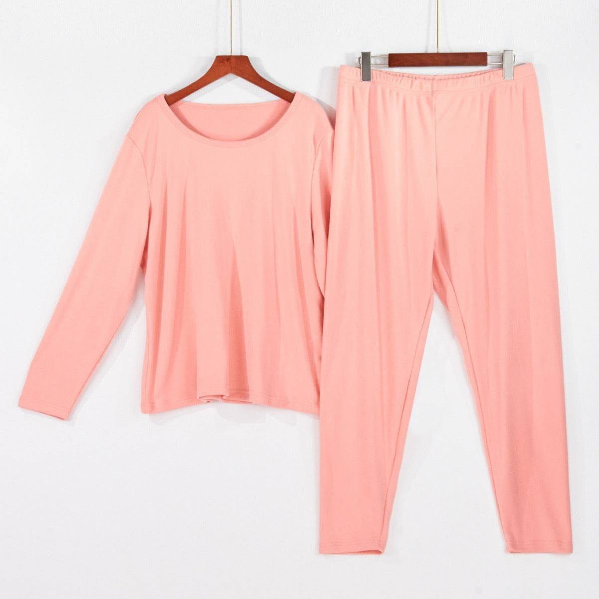 Plus Size Pajamas Women's Round Neck Long Sleeve Shorts - Clothing Personality