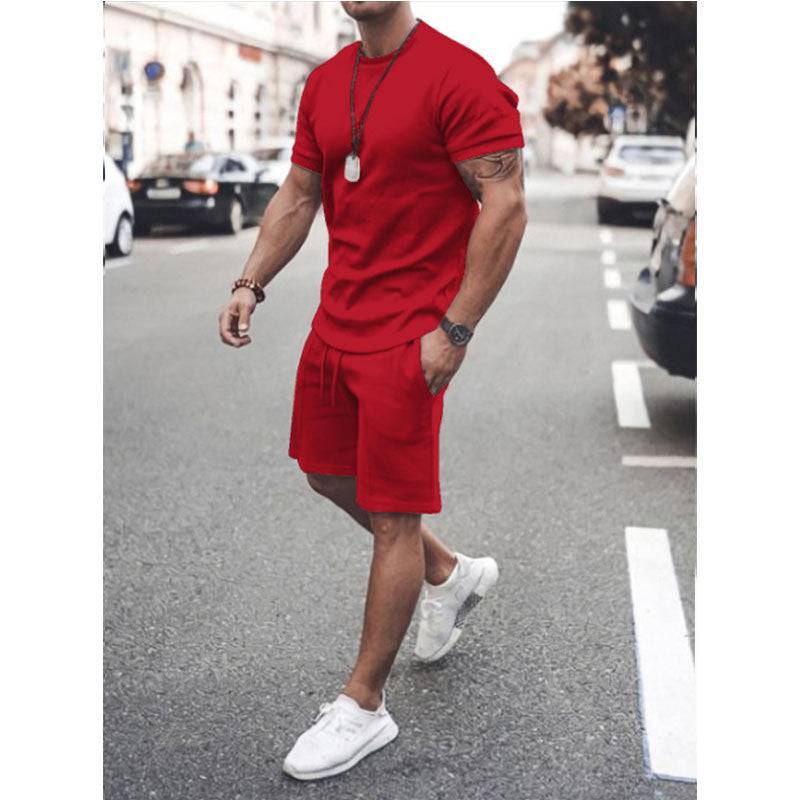 Men's Short Sleeve Shorts Set Two-Piece Sports And Leisure - Clothing Personality