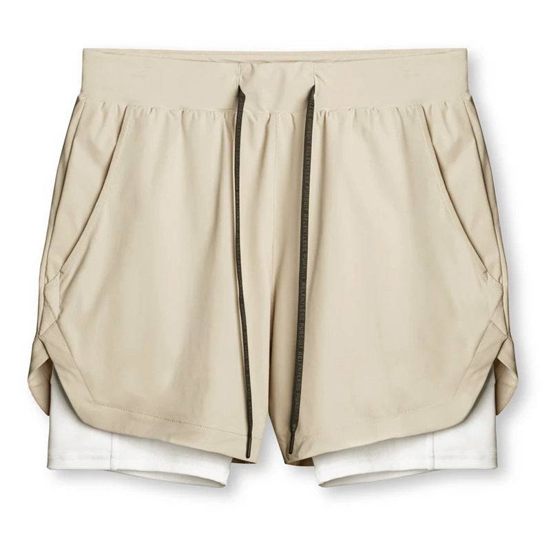 Sports Casual Quick-drying Double-layer Two-in-one Running Shorts - Clothing Personality