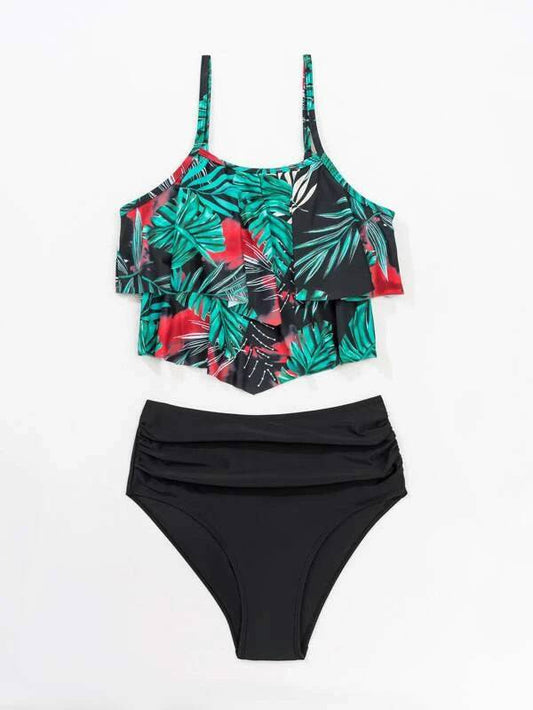 Tankini Split High Waist Bikini - Clothing Personality