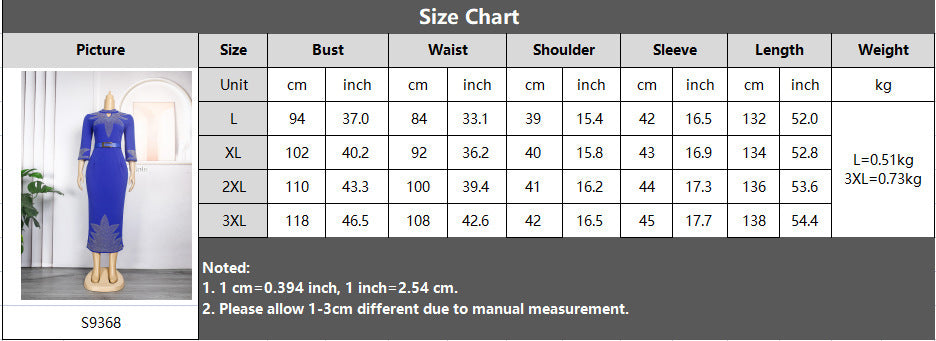 Women's Plus Size Mid-sleeve Beaded Rhinestone Party Dress - Clothing Personality