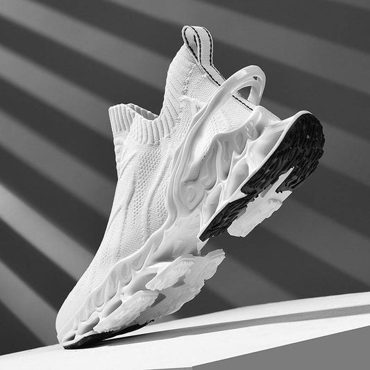Breathable Blade Plus Size Shock Absorption Flying Woven Men's Sneaker - Clothing Personality