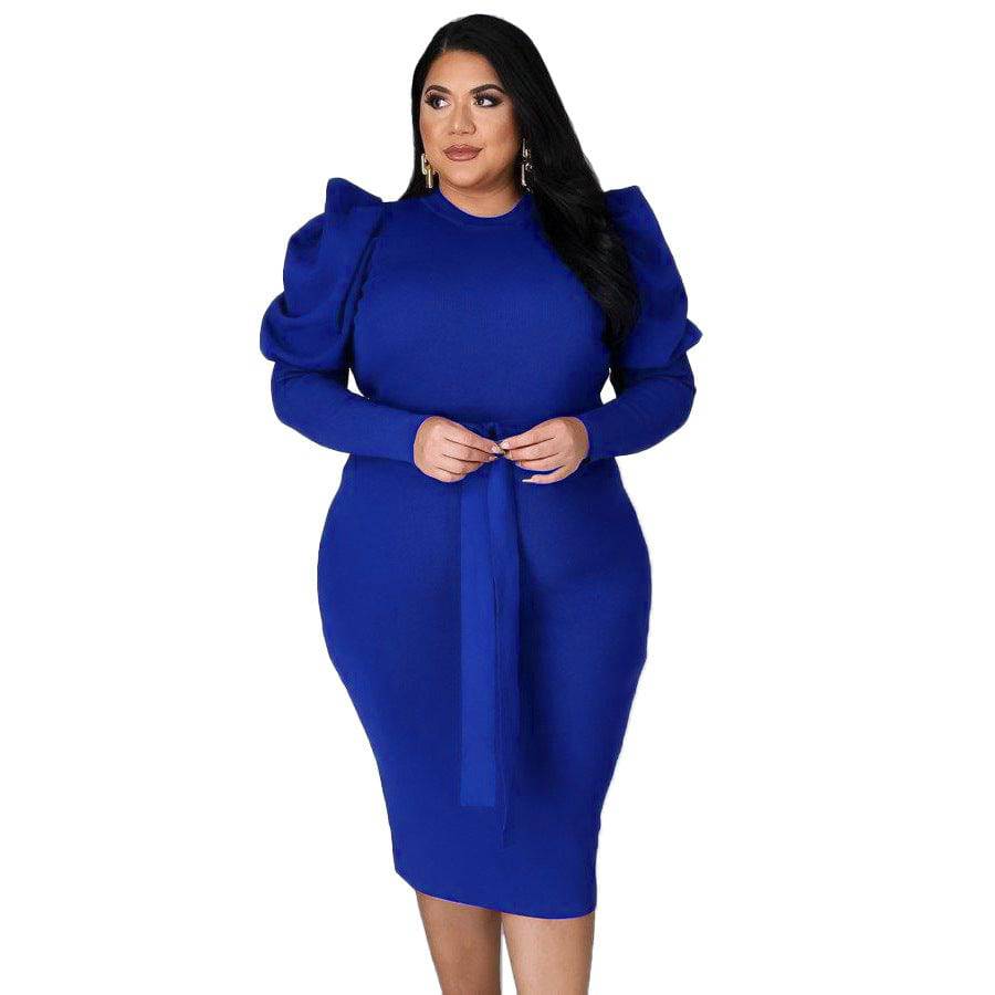 Women's Slim Fit Pencil Ruffle Sleeve Dress L-4xl - Clothing Personality