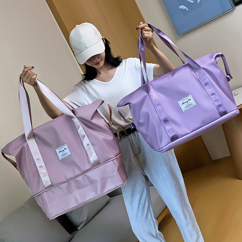 Foldable Storage Travel Bag Waterproof Large Capacity Gym Fitness Bag Weekender Overnight For Women - Clothing Personality
