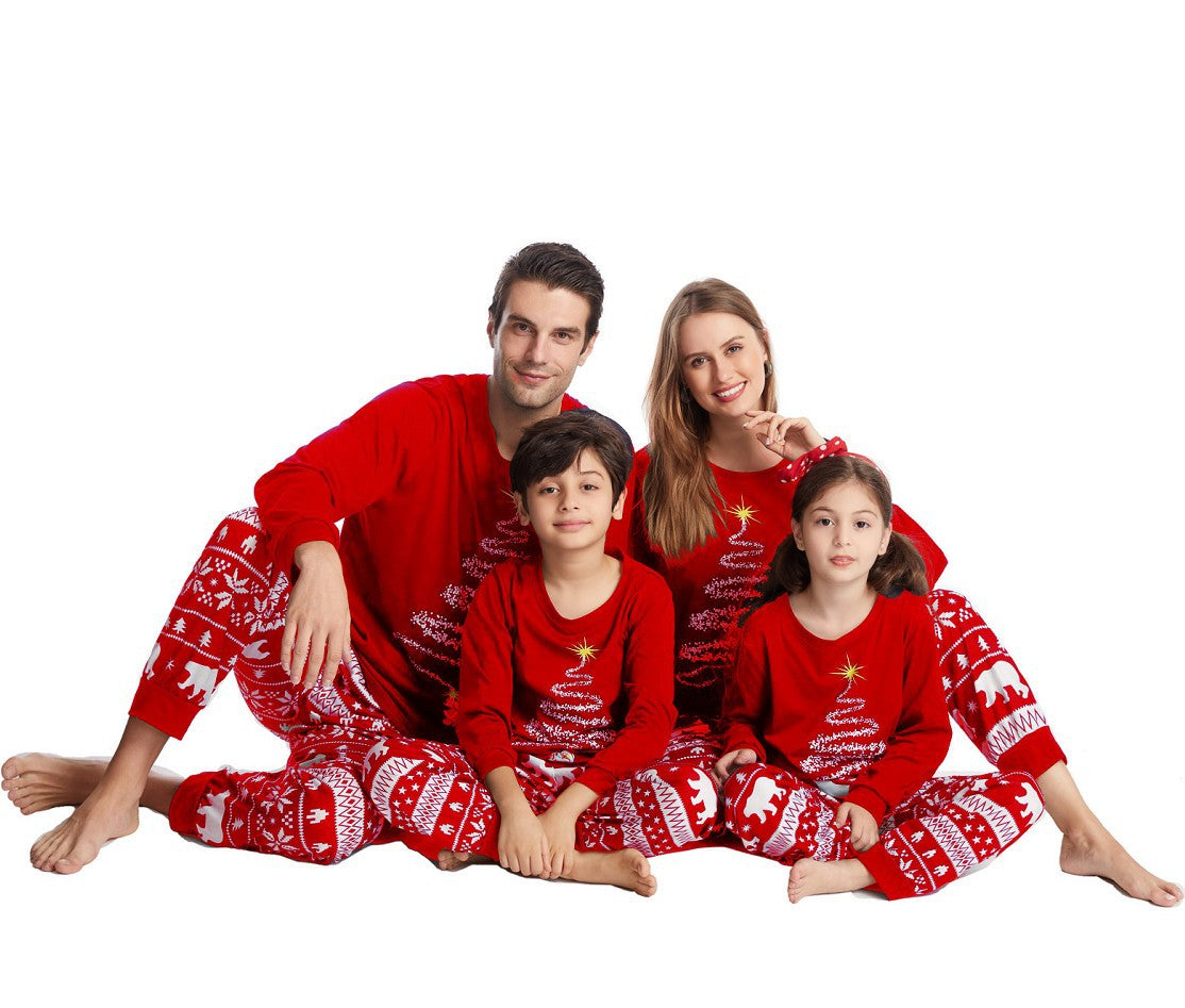 Christmas Polar Bear Christmas Tree Winter Parent Child Costume Family Costume Christmas Cotton Parent Child Costume Pajama