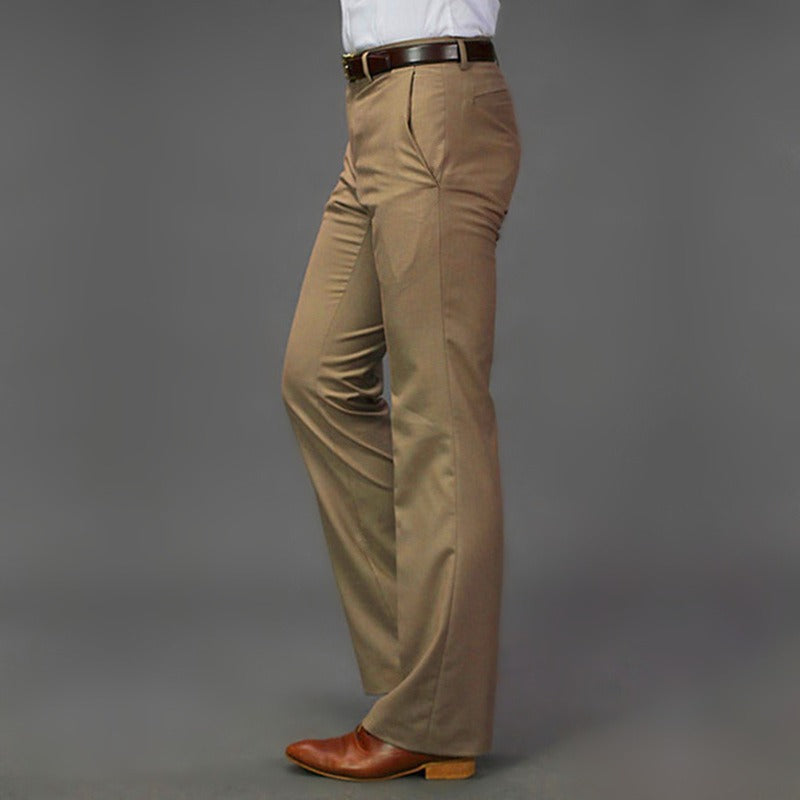 New Casual Flared Pants Young Men No Iron Straight Leg Wide Leg Suit