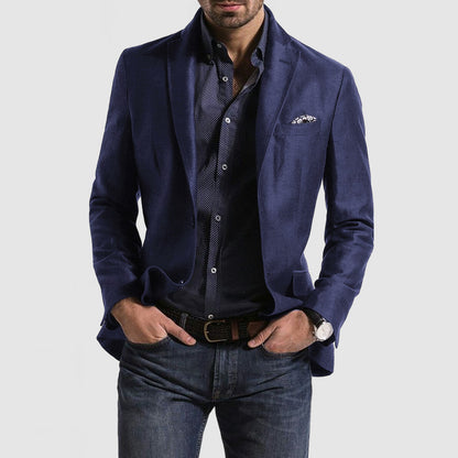Men's Spring Top Casual Printed Double Button Suit - Clothing Personality