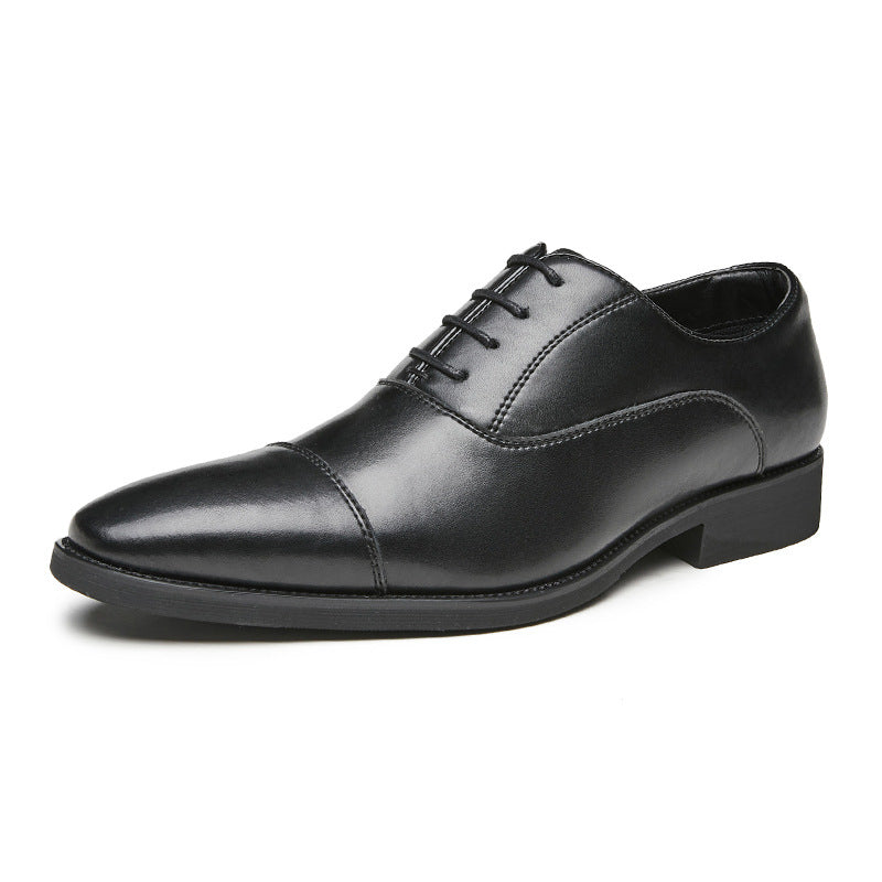 Men's Lace-up Wingtip Oxford Shoe Soft Soled Three-Joint Leather Business Men's Oxford Dress Shoes