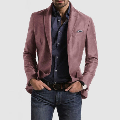 Men's Spring Top Casual Printed Double Button Suit - Clothing Personality