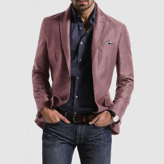Men's Spring Top Casual Printed Double Button Suit - Clothing Personality