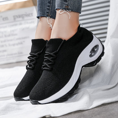 Sports Women Flying Knit Socks Shaking Shoes - Clothing Personality