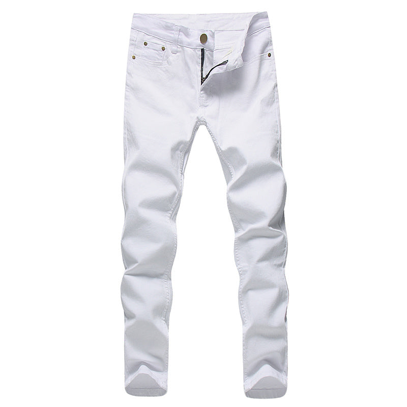 White Pants Men's Slim Fit Pants - Clothing Personality