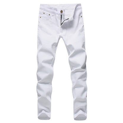 White Pants Men's Slim Fit Pants - Clothing Personality